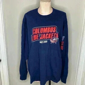 Columbus Blue Jackets Hockey Long Sleeve Mens Tee Size XL Nwt New NHL
